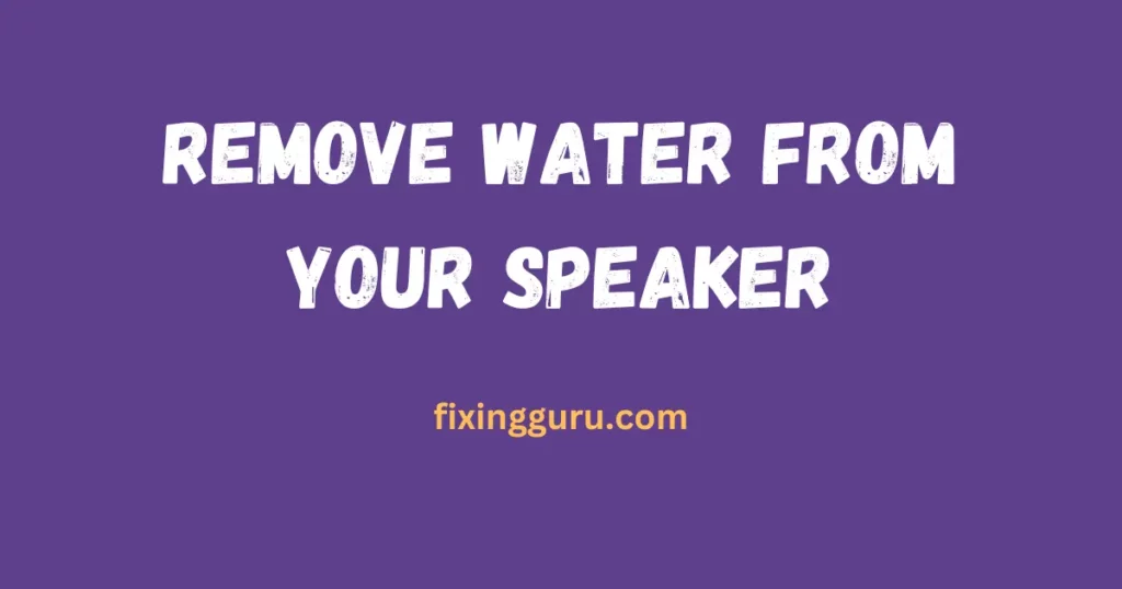 Remove Water from Your Speaker