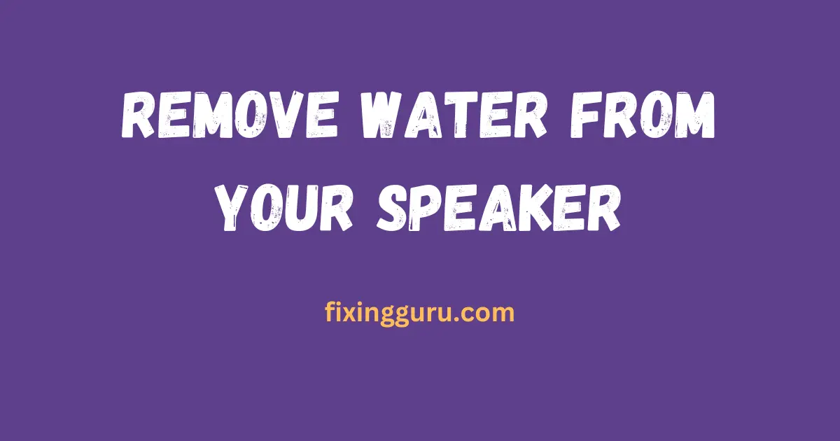 Remove Water from Your Speaker