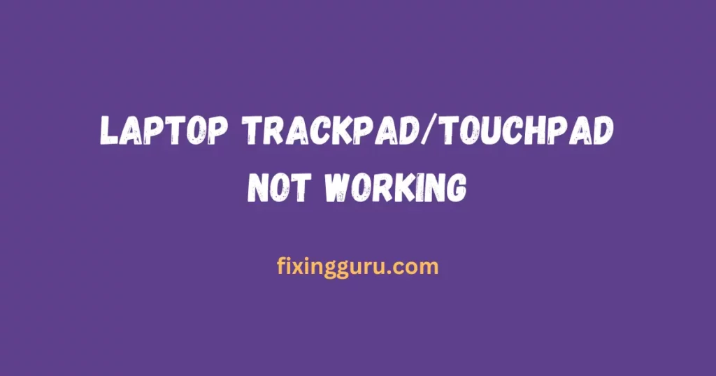 Laptop TrackpadTouchpad Not Working
