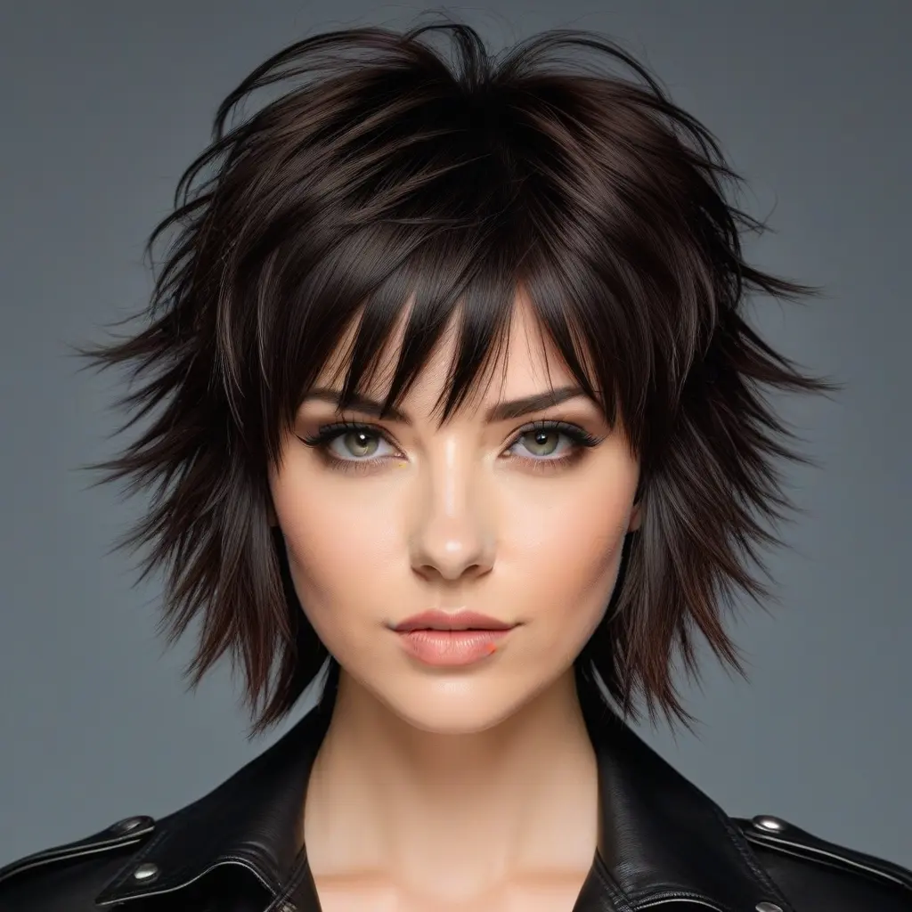 Choppy Wolf Cut With Curtain Bangs and Fringe Ends