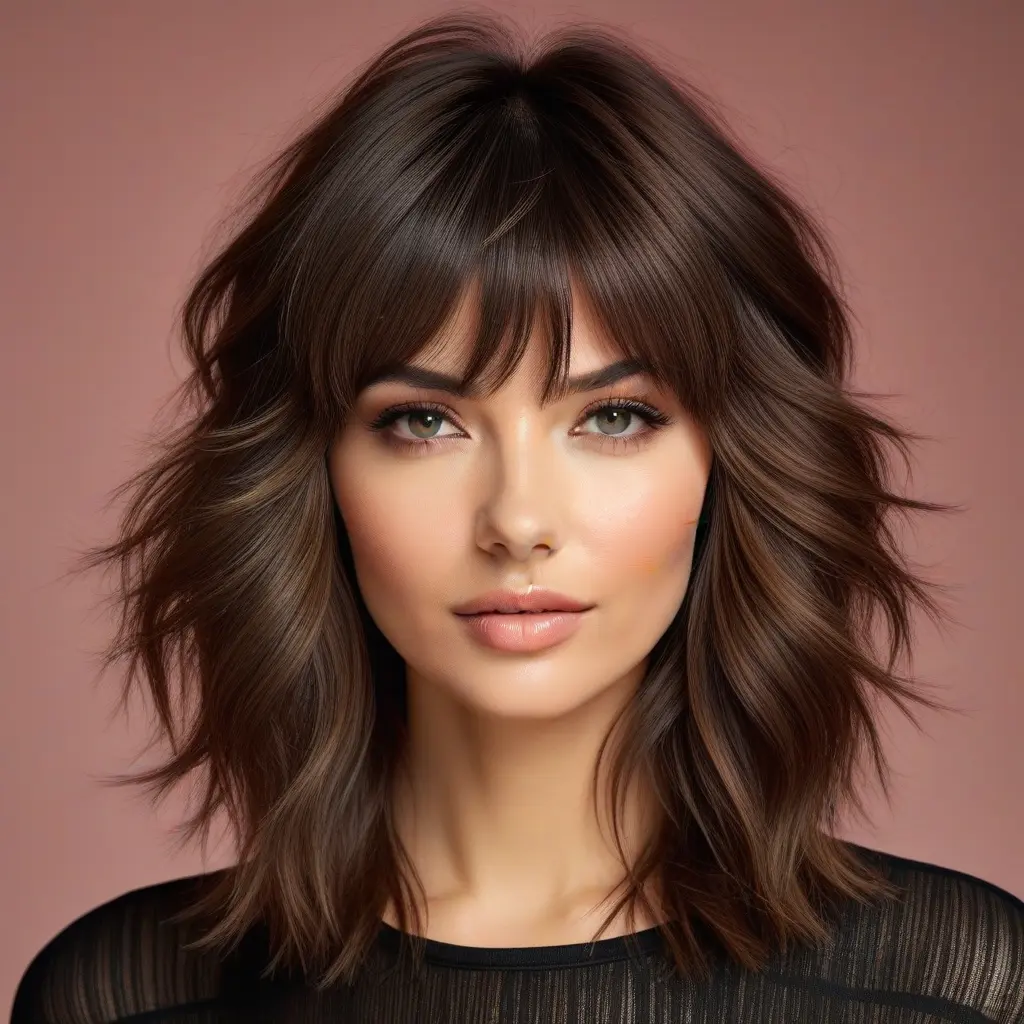 Soft Shaggy Wolf Cut With Wispy Curtain Bangs