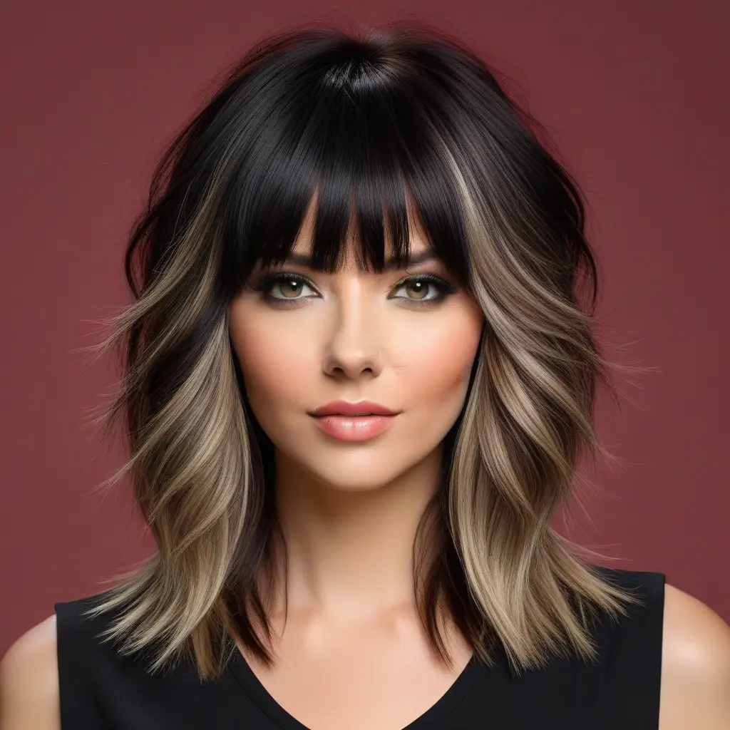 Wolf Cut With Curtain Bangs and Underlayer Color