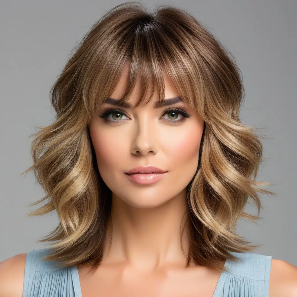 Wolf Cut With Curtain Bangs on Fine Hair