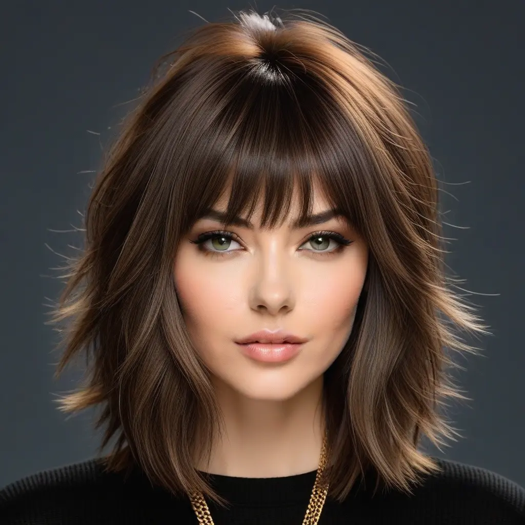 Blunt Ends Wolf Cut With Volume Crown