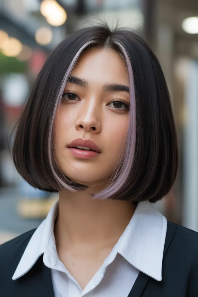 Bold Bob With Peekaboo Highlights