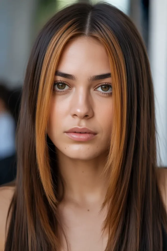 Bold Caramel Money Piece Highlights