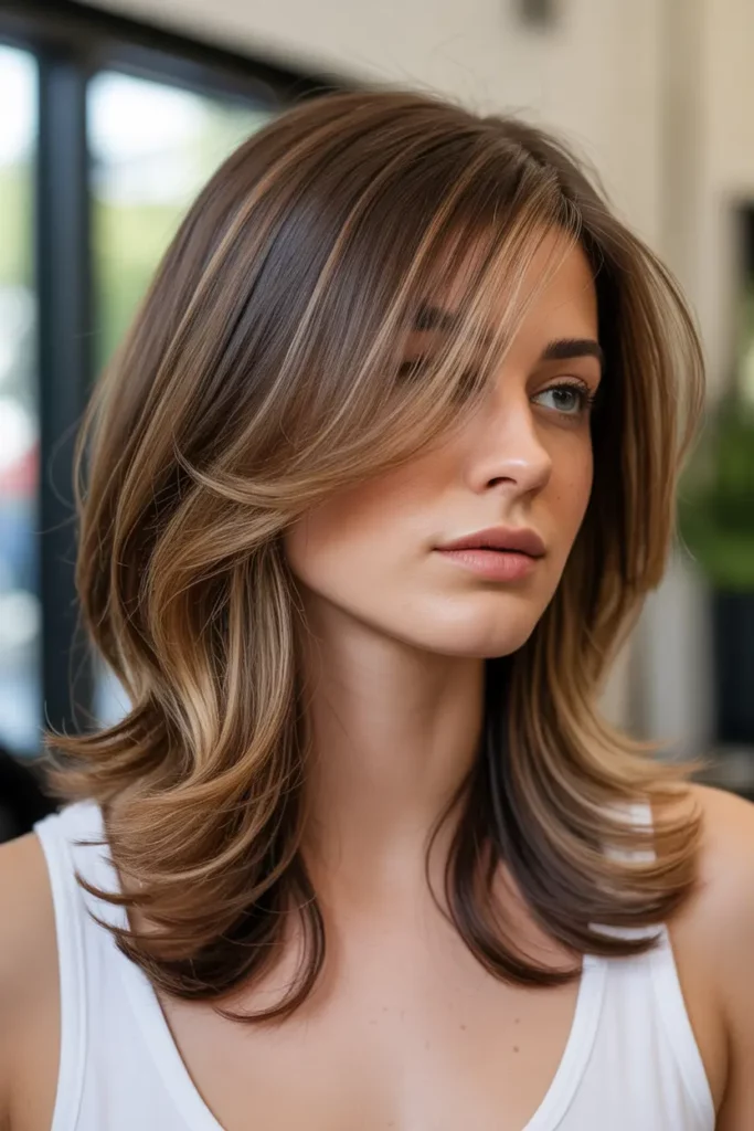 Caramel Highlights on a Layered Cut