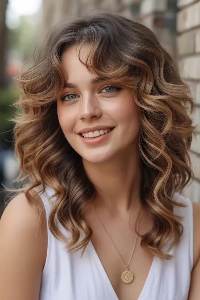 Caramel Highlights with Loose Curls