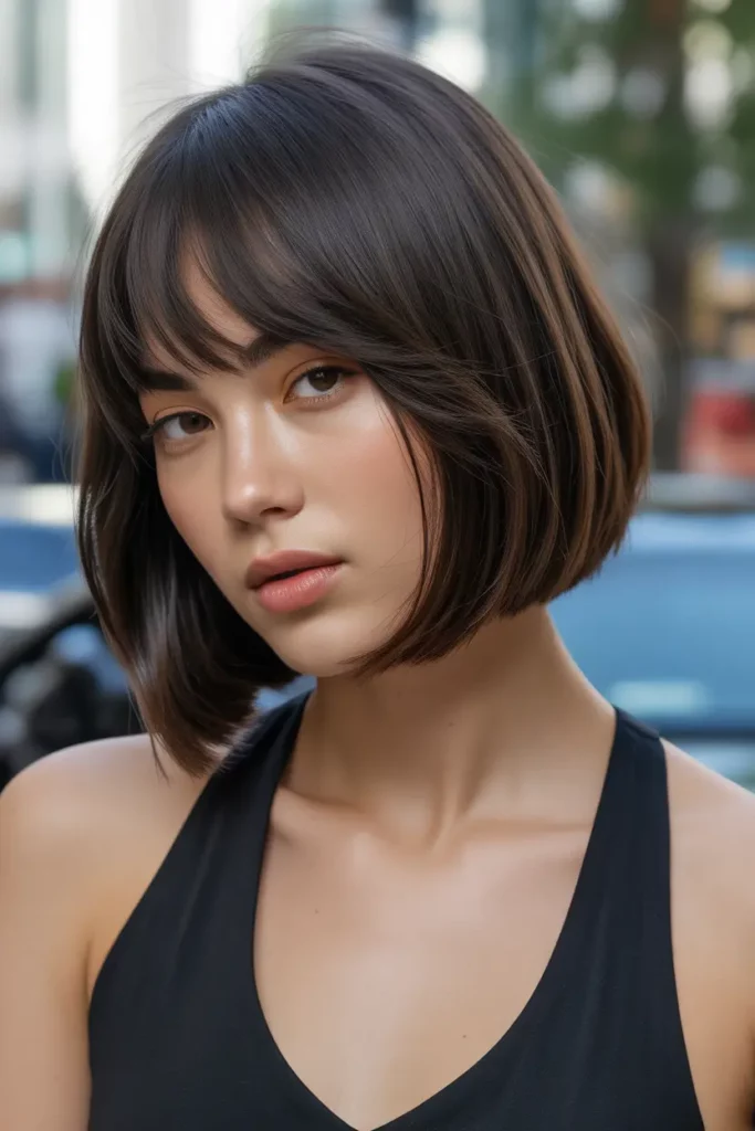 Chic Blunt Bob With Soft Bangs