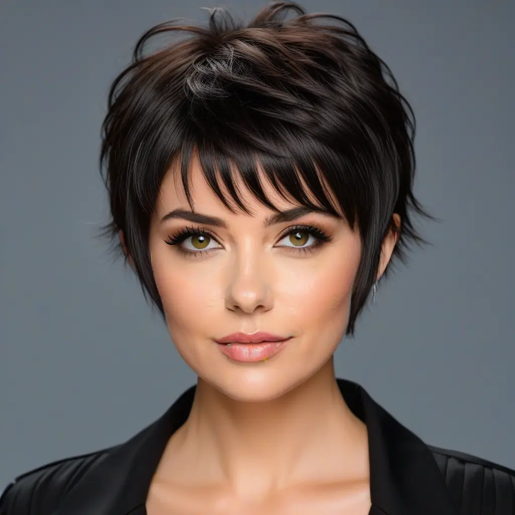 Chic Pixie-Wolf Cut With Full Curtain Fringe