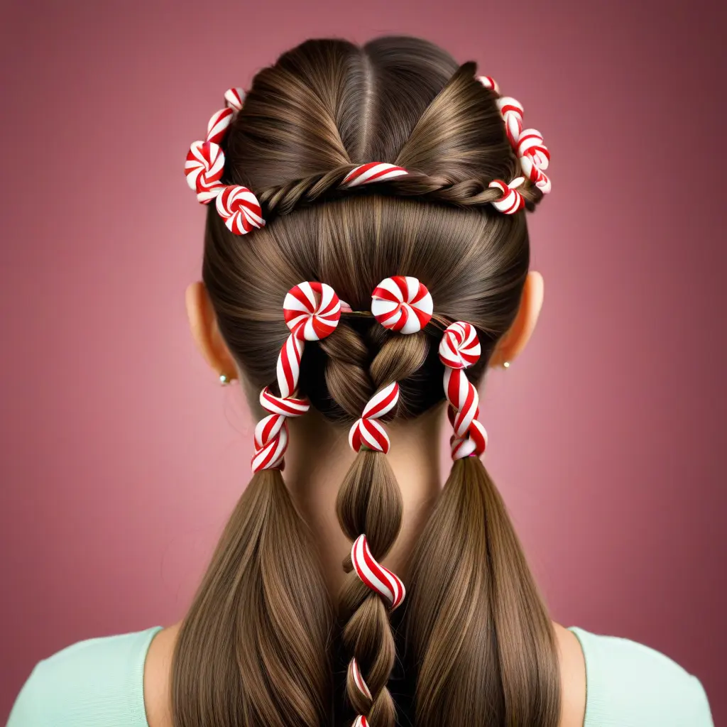 Crown Twists with Peppermint Barrettes