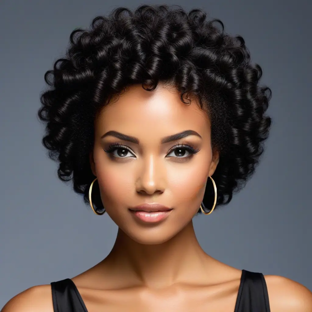 Curly Cropped Afro