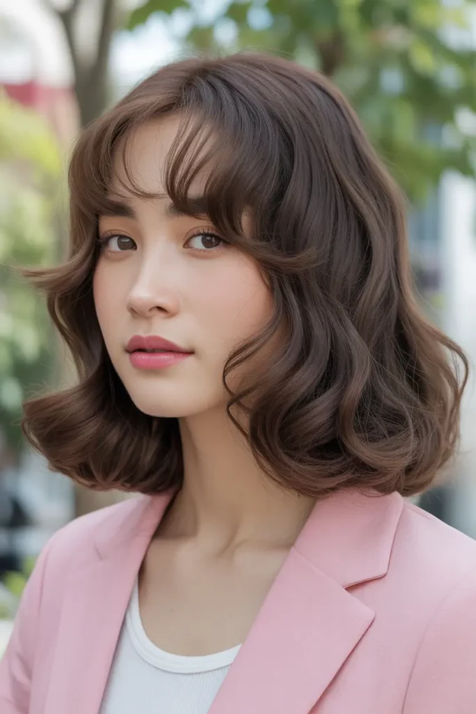 Curtain Bangs With Soft C-Curl Ends