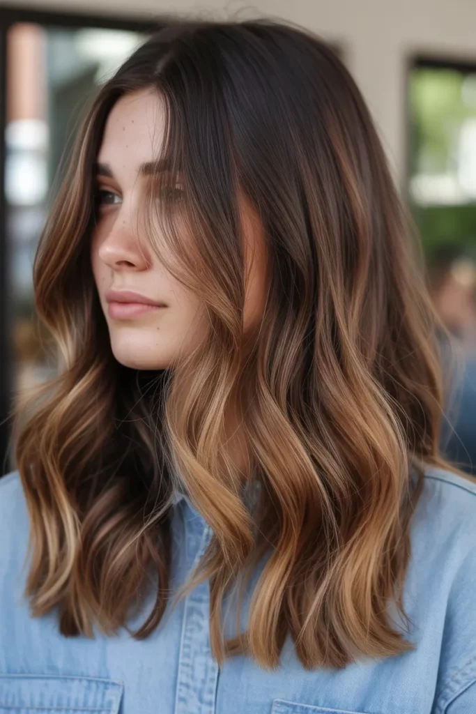 Dark Roots with Caramel Highlights