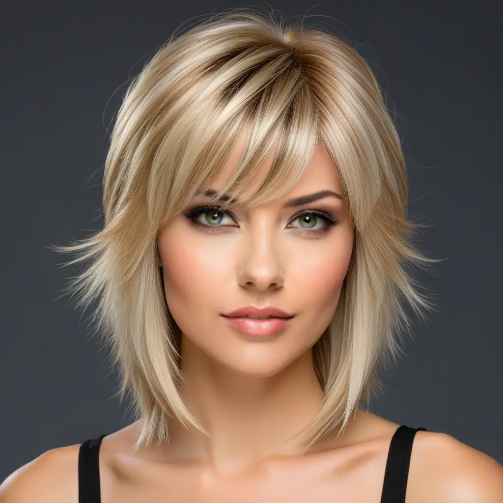Dimensional Blonde Wolf Cut With Fringe Layers
