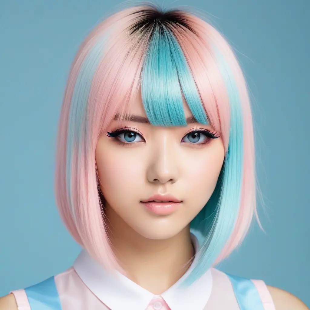 Dual-Tone Bangs on Bleach Blonde Wolf Cut Dual-Tone Bangs on Bleach Blonde Wolf Cut