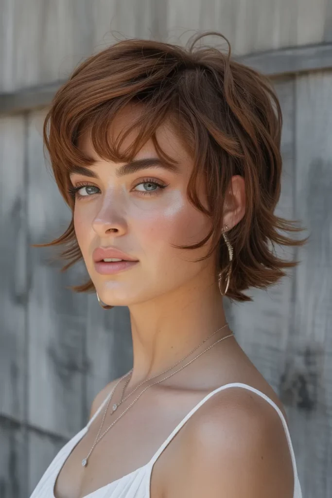 Feathered Butterfly Crop with Micro Bangs