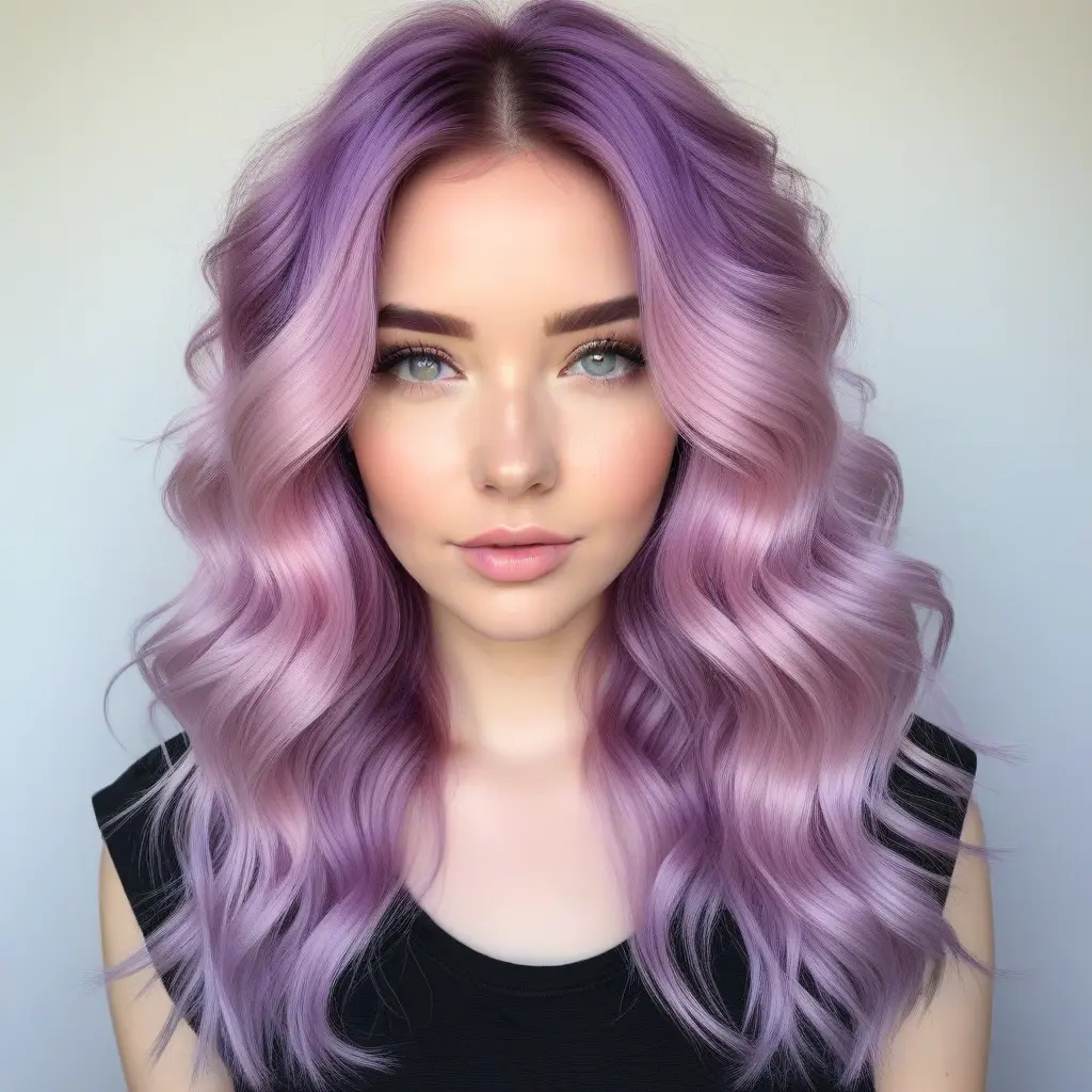Half Pink, Half Lavender Waves