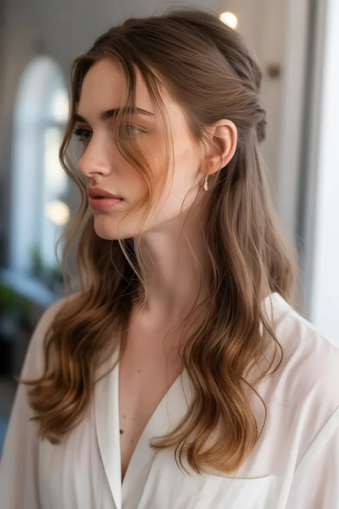 Half-Up Half-Down with Loose Waves