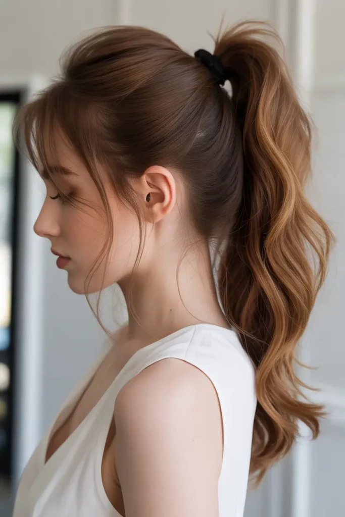 High Ponytail With Volume Crown