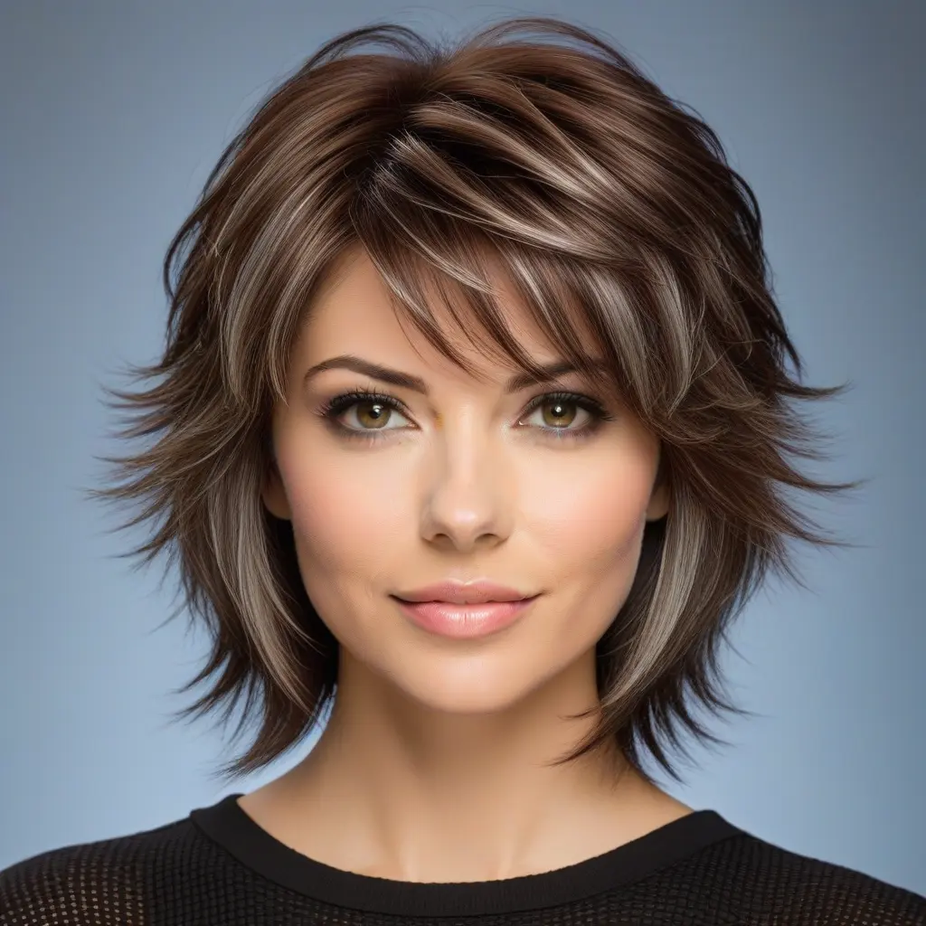 Layered Wolf Cut for Thick Hair