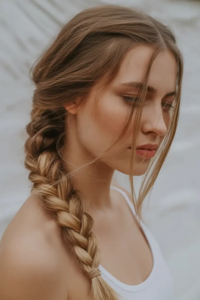 Long Boho Braid with Face-Framing Pieces