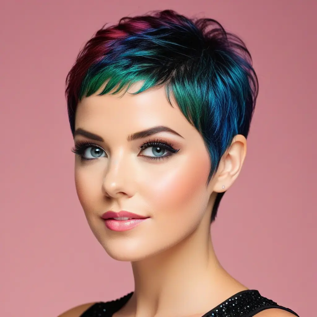 Pixie Cut with Holiday Glitter Gel