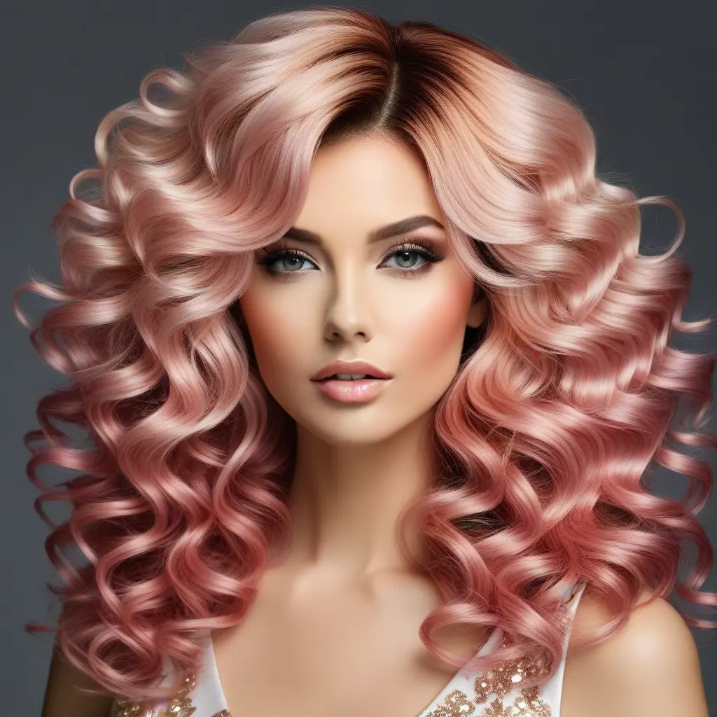 Platinum and Rose Gold Gemini Curls