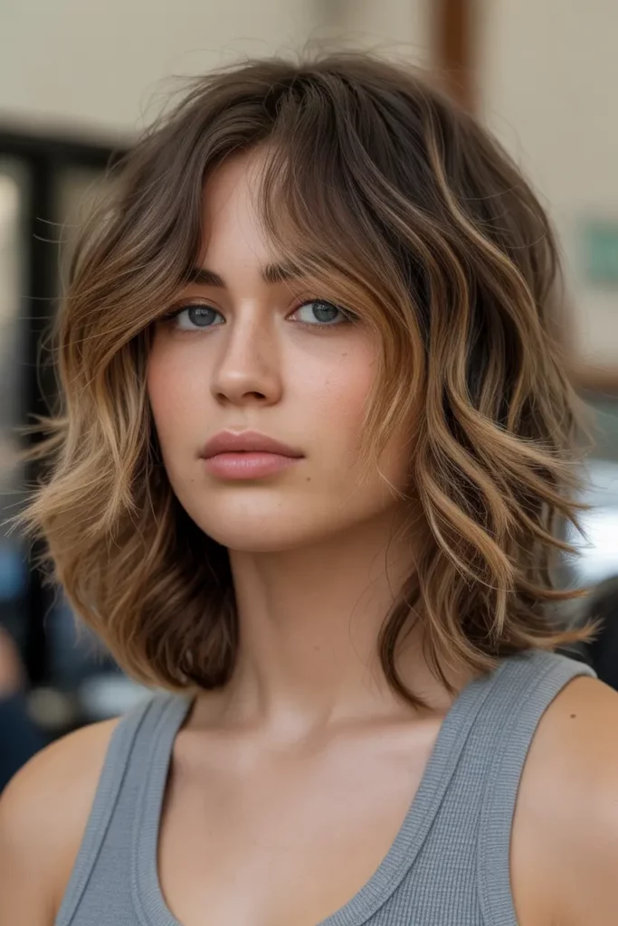 Shoulder-Length Shag with Textured Ends