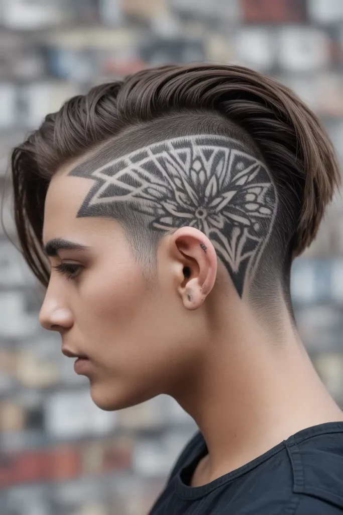 Side Shave with Undercut Tattoo