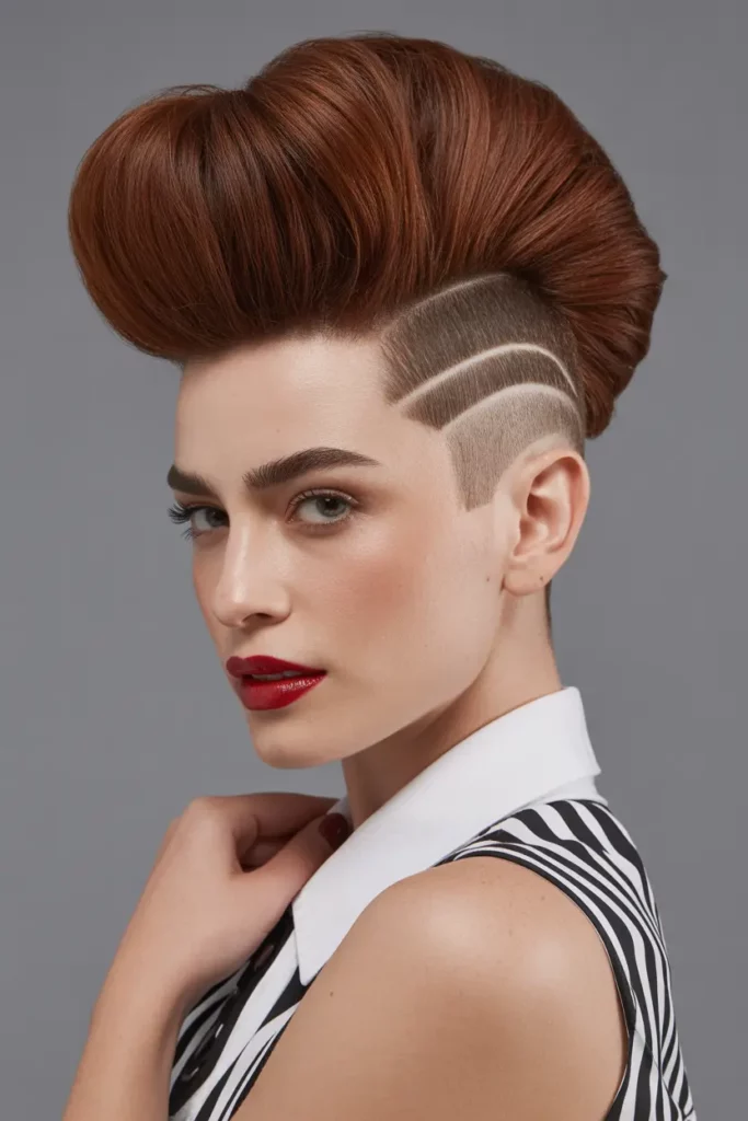 Side Shaved Pompadour