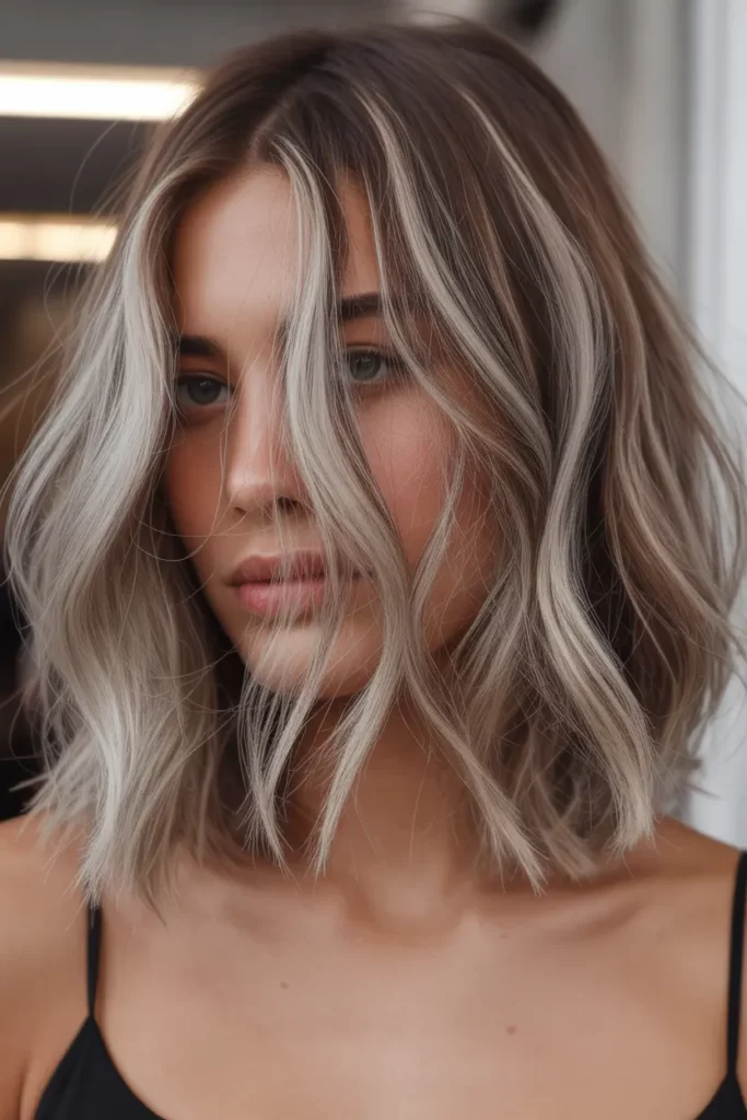 Silver Highlights with Beachy Lob