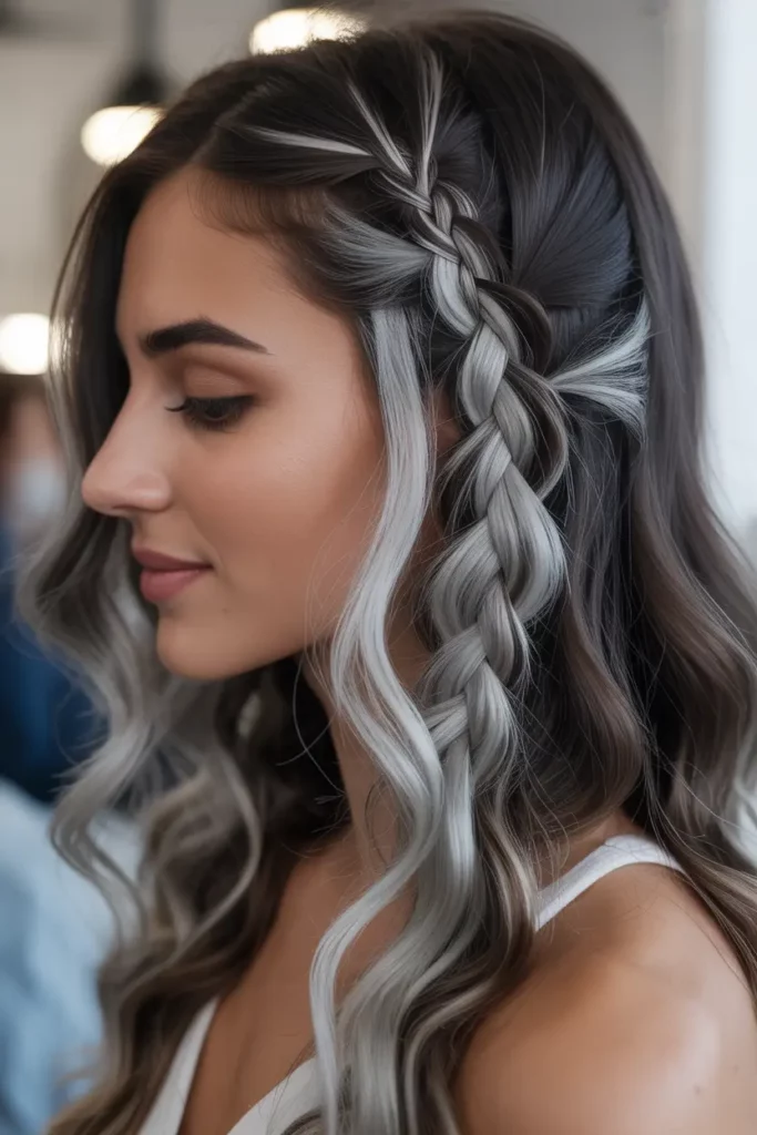 Silver Highlights with Braided Accent