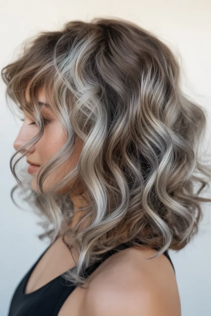 Silver Highlights with Loose Curls