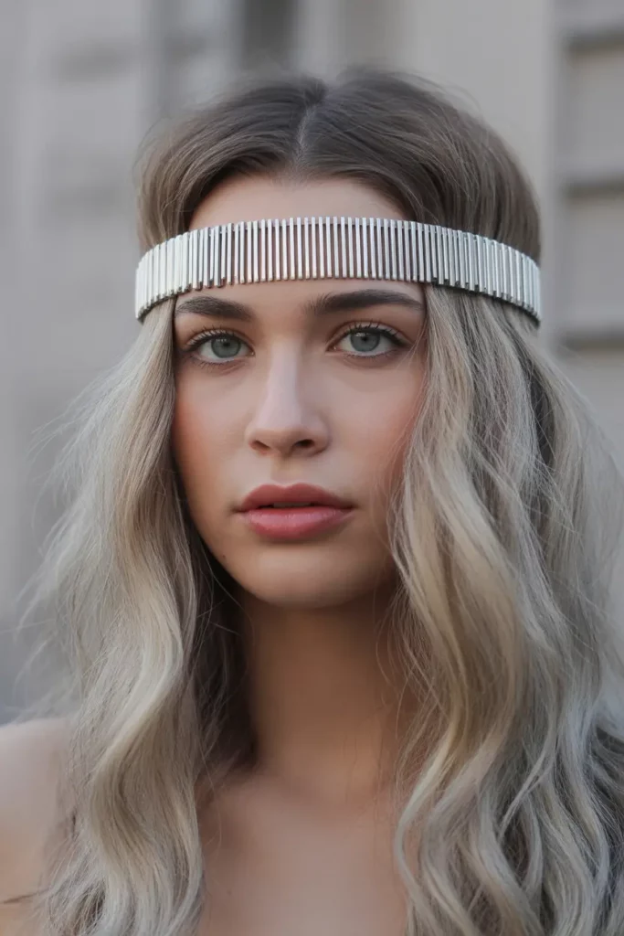Silver Money Piece on Ash Blonde Hair
