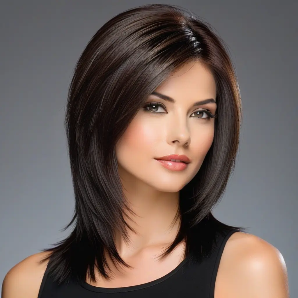 Sleek Layered Wolf Cut Without Bangs