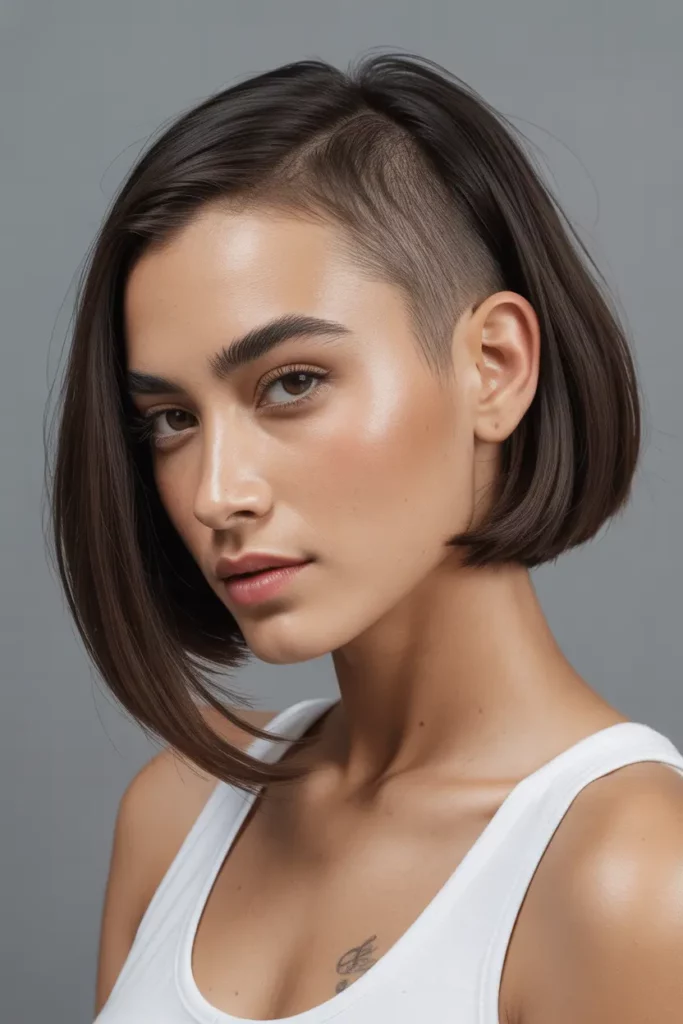 Sleek Side Shave with Blunt Bob
