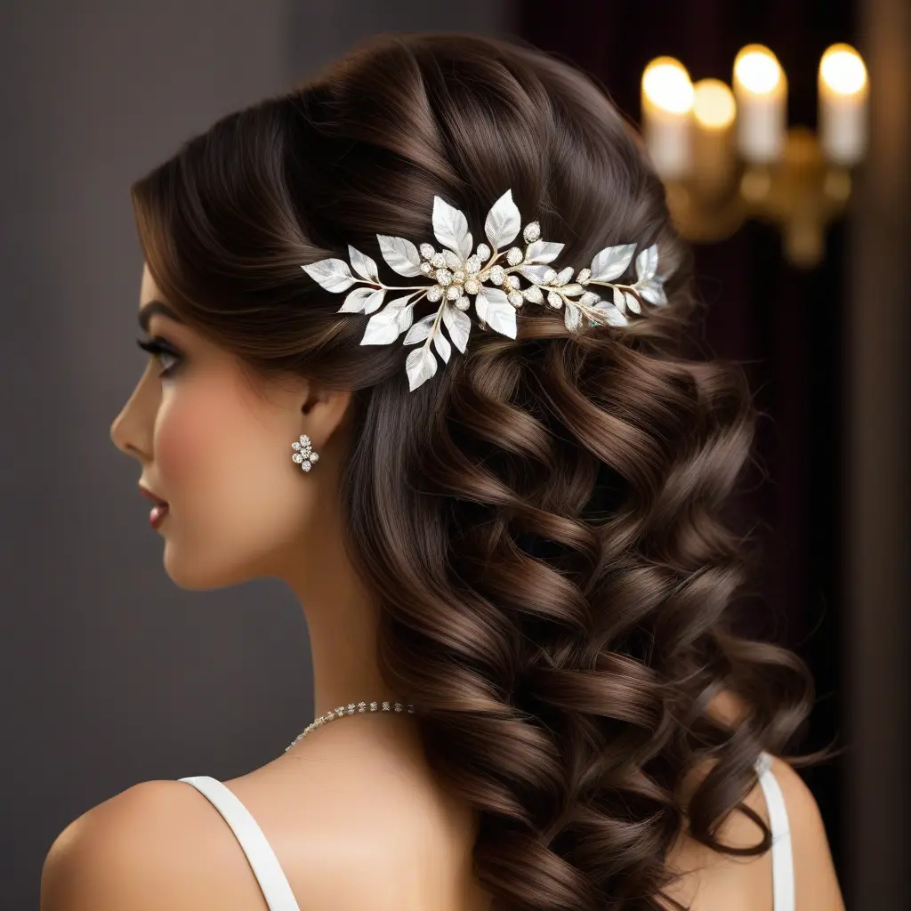 Soft Curls with Metallic Leaf Clips