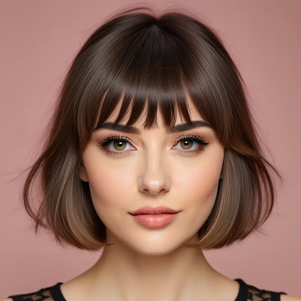 Soft Short Wolf Cut With Baby Curtain Bangs