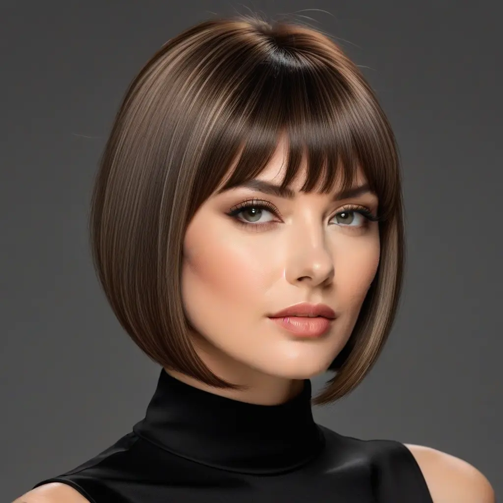 Tapered Wolf Cut With Delicate Curtain Bangs