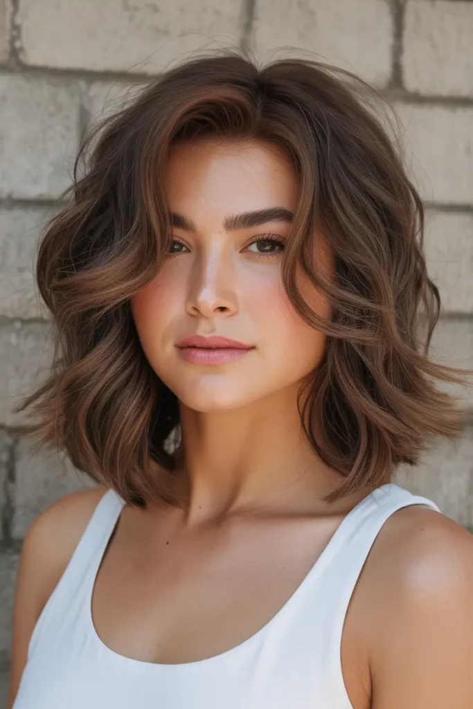 Textured Butterfly Lob for Short Hair