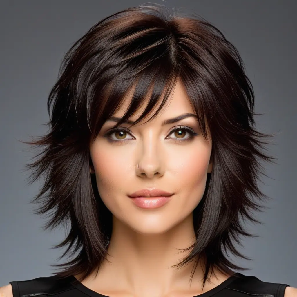 Textured Shoulder-Length Wolf Cut