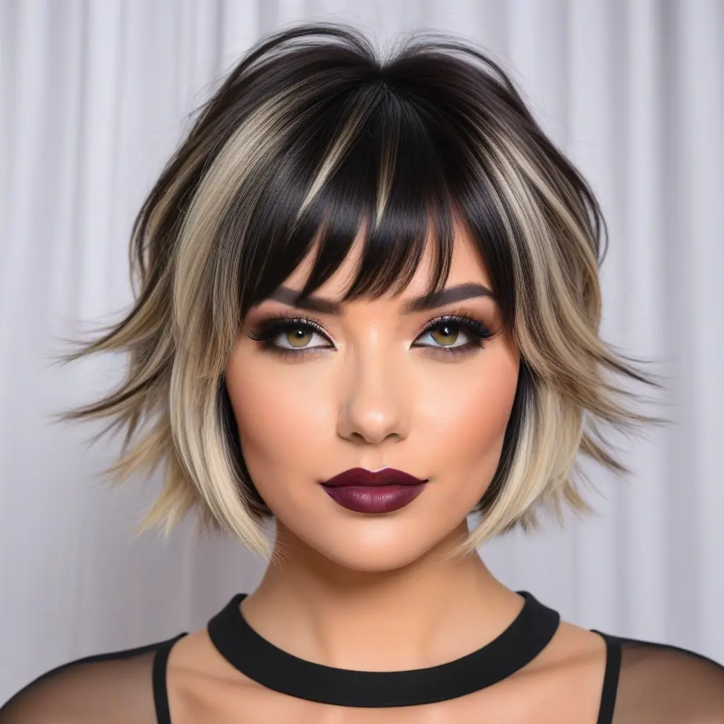 Two-Toned Wolf Cut With Face-Framing Bangs