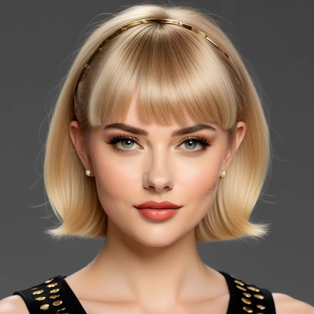 Warm Blonde Wolf Cut With Baby Bangs