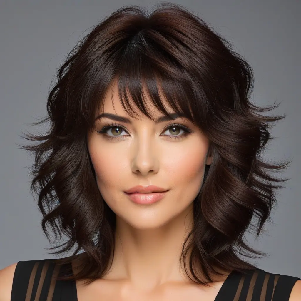 Wavy Wolf Cut With No Fringe