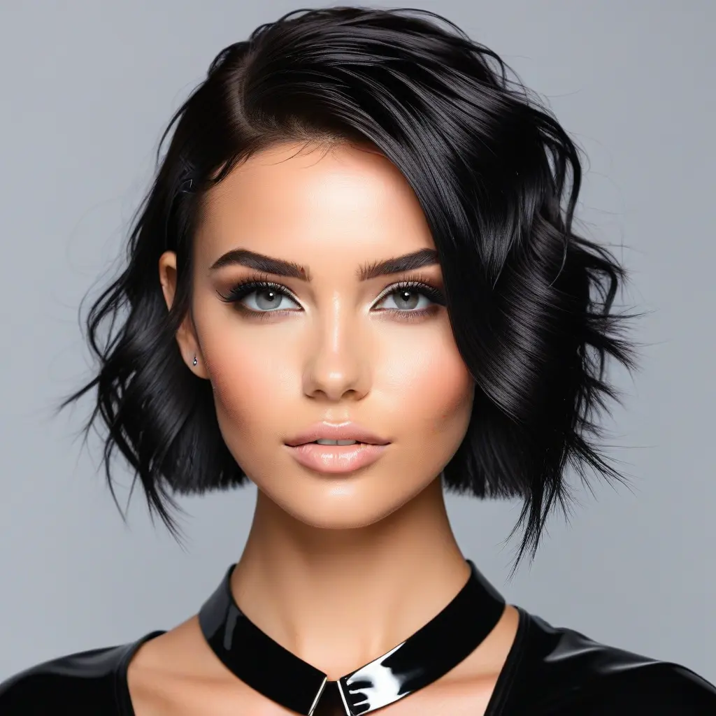 Wet Look Cropped Cut