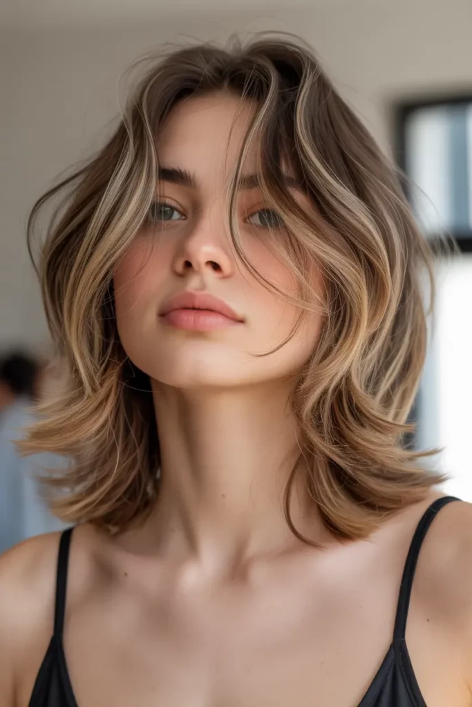 Wispy Shoulder-Length Layers with Face-Framing Pieces