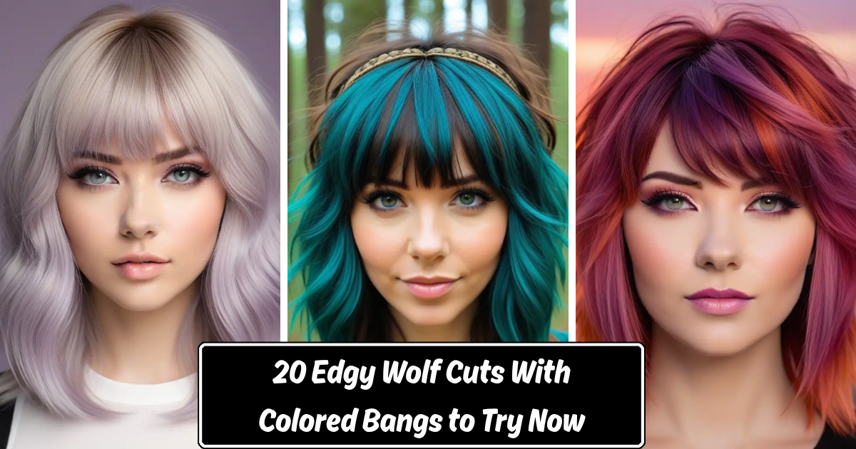 Wolf Cut With Colored Bangs