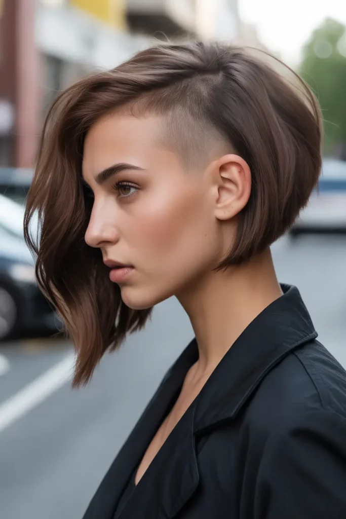 Asymmetrical Undercut Bob
