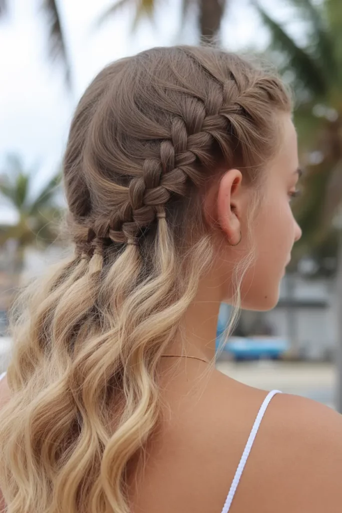 Baby Braids With Beachy Waves